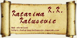 Katarina Kalušević vizit kartica